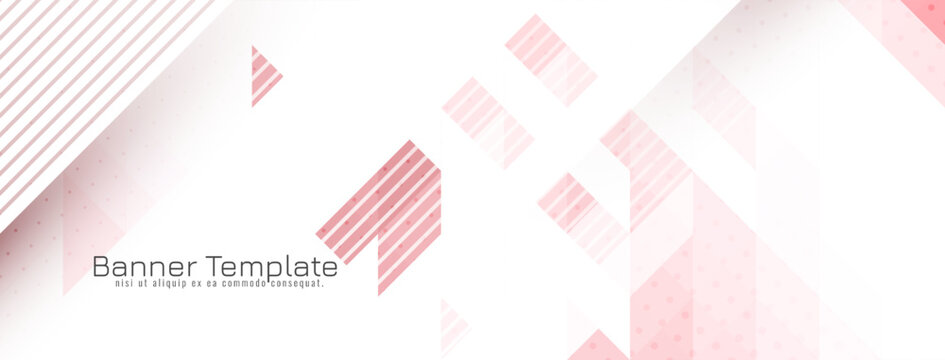 Soft red color triangular mosaic pattern business banner design