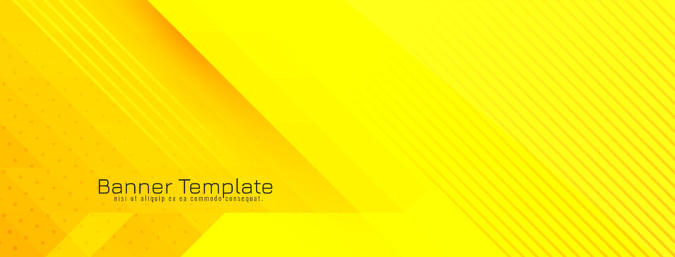 Abstract triangular mosaic pattern modern yellow banner design