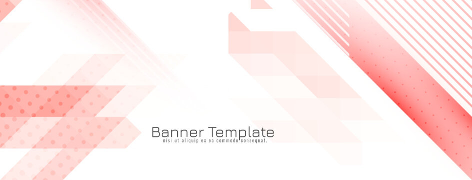 Soft red color triangular mosaic pattern business banner design