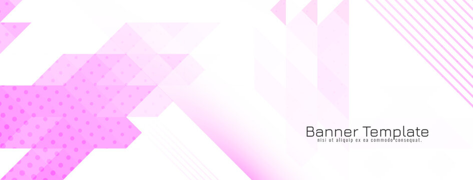Elegant pink color triangular mosaic pattern banner design