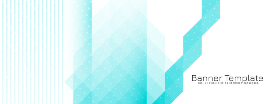 Blue color triangular mosaic pattern geometric banner design