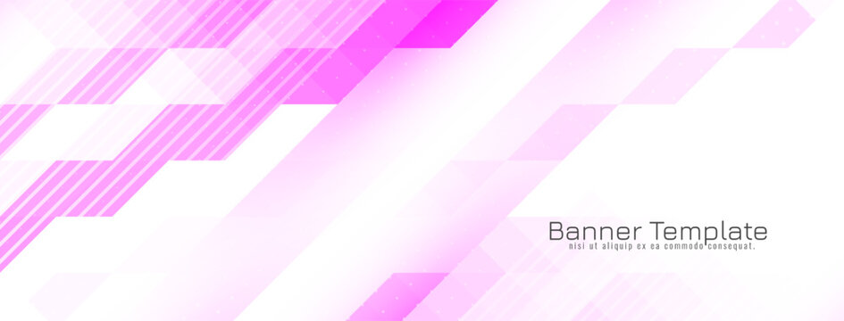 Elegant pink color triangular mosaic pattern banner design