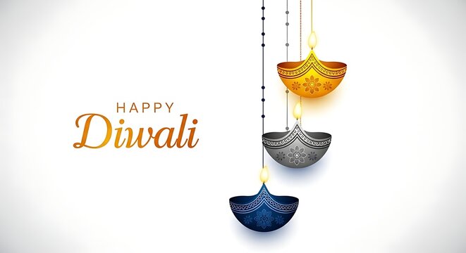 Diwali celebration with traditional diyas