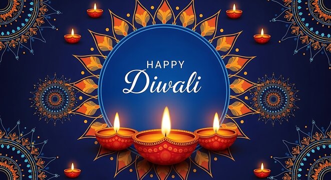 Happy diwali festival of lights celebration