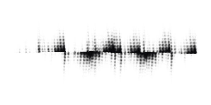 Modern Audio Spectrum Visualization with Dotted Halftone Effect, vector ilustrator