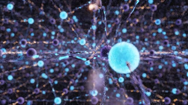 Neuron cell connections blue network purple science biology neuroscience neurology