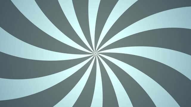 Monochrome spiral swirl pattern with rotating motion, hypnotic seamless loop abstract background