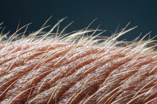 Close up of human skin with fine hair showing texture and detail, highlighting surface and structure which can relate to sciatica nerve pain and back discomfort