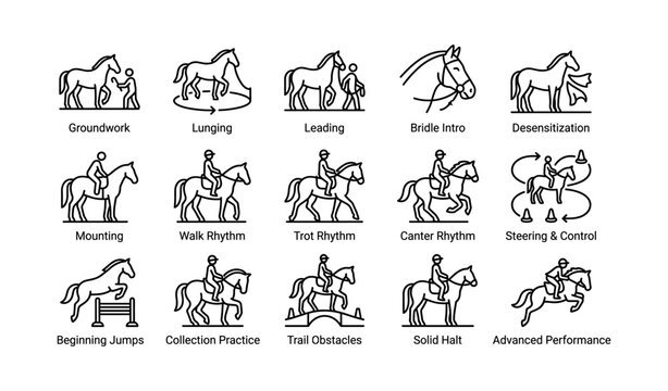 Horse training techniques visual guide: mastering groundwork to advanced performance