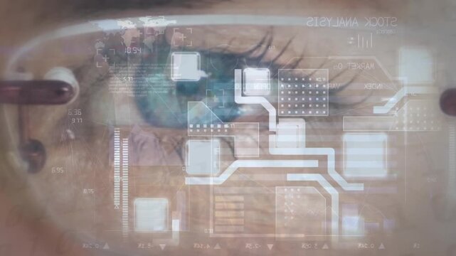 Animation of data processing over eye