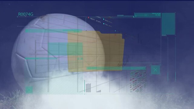 Animation of data processing over football