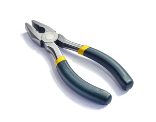 Fototapeta premium Metal tool with dark grips and yellow accents