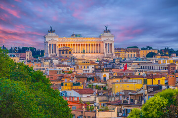 Naklejka premium Aerial panoramic cityscape of Rome in Italy