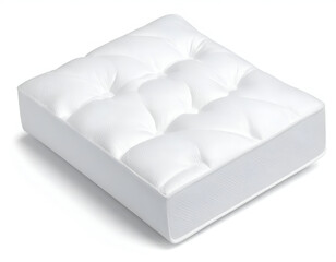 Naklejka premium Plush, quilted white mattress with textured sides
