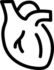 Obraz premium シンプルな心臓の線画イラスト