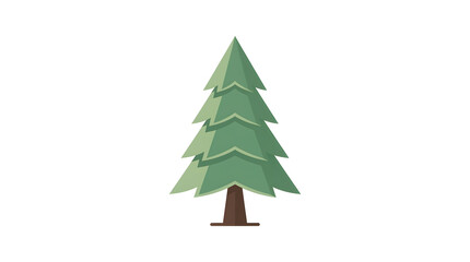 Obraz premium Green Paper Cutout Christmas Tree Illustration.