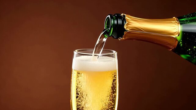 Champagne being poured into glass