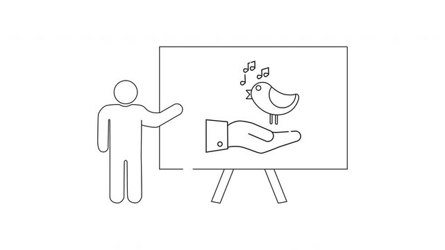 Presentation on Birdsong - A Simple Line Drawing Animation.