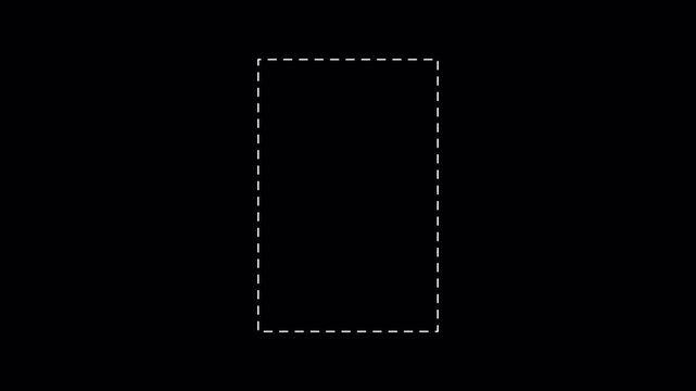 line dot frame animated dotted frame animation with modern frame Rectangular with alpha channel doodle scribble element motion graphic in transparent background in 4k animation 