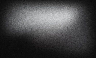 Obraz premium Dark grainy banner background with white black gradient abstract shapes, glowing noise texture poster, header, cover, wallpaper design Dark grainy banner background white black gradient abstract poste