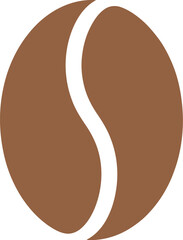 Fototapeta premium Single Brown Coffee Bean with White Split bean icon