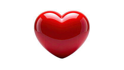 Obraz premium Glossy, heart-shaped, red object on a stark white background, reflecting light