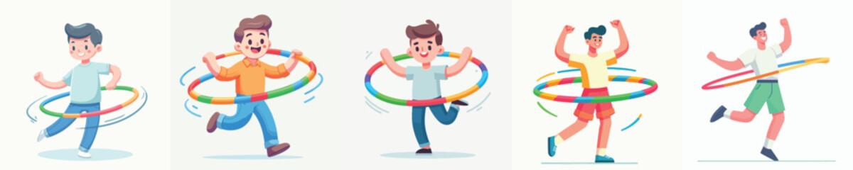 vector of young man playing hula hoop  © Jefri Syahputra BKL
