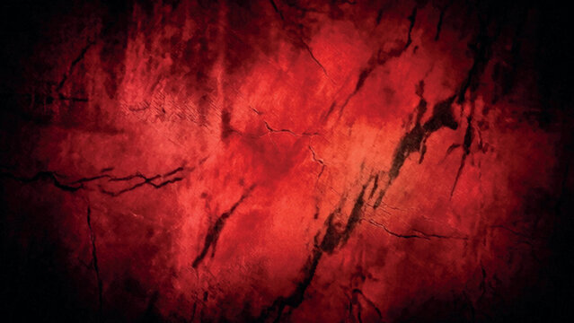 Dramatic red abstract background with textured, cracked surface details.