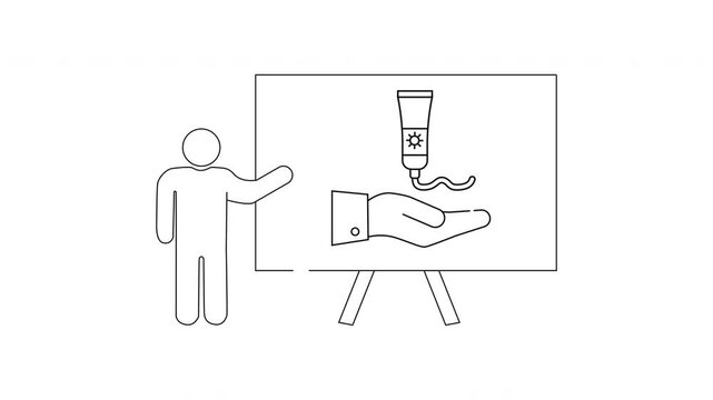 Presentation on Skincare - A Simple Line Drawing Illustration.