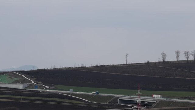 Turda, Romania A large traffic interchange across the countryside
