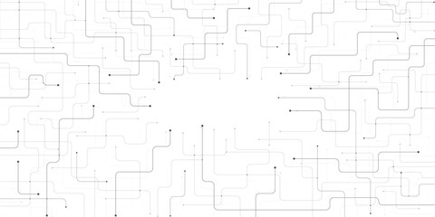 Obraz premium Abstract digital technology background with blue circuit lines, futuristic network connection pattern, high-tech electronic data flow vector illustration.