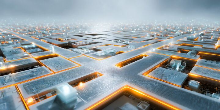 Strategic corporate roadmap visualization connecting milestones across futuristic city landscape symbolizing long term business vision growth and development