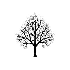 Fototapeta premium Bare Tree Silhouette Vector Illustration.