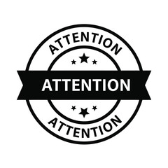Fototapeta premium Vector illustration of a black and white attention stamp with starburst design elements