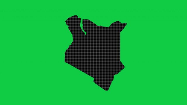 Kenya black cells effect map pop animation green background