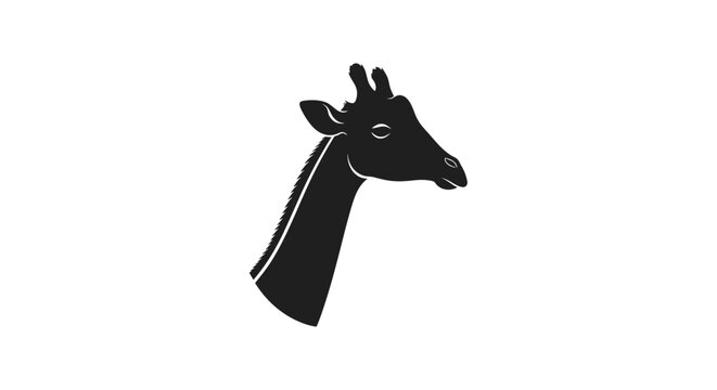 Black silhouette of giraffe head 1.