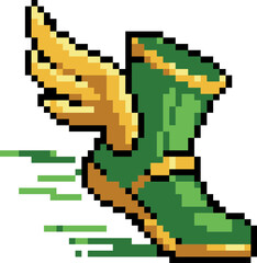 Fototapeta premium Winged Boots Speed Item Pixel Art
