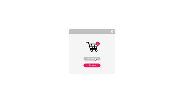 animated pop up add to cart interface