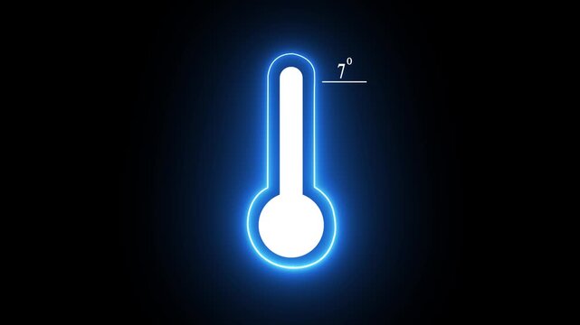 Thats indicates weather temperature  7
degree increase or decline. Neon Medical thermometer icon 4k animation...