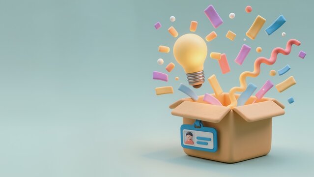 Abstract 3D pastel cubes spilling out of a clay cone, creative background.