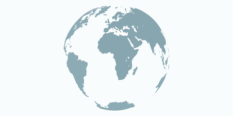 Obraz premium Stylized blue and white globe illustration with prominent continental shapes