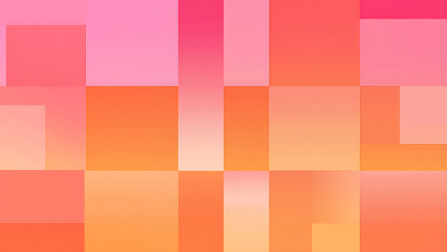 Warm gradient geometric background with abstract rectangles in pink and orange tones