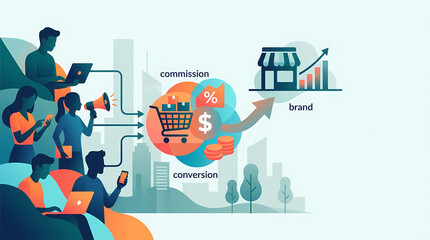 Fototapeta premium Affiliate Marketing and E-commerce Growth