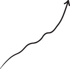 Obraz premium Simple Black Curved Arrow Pointing Upwards Symbolizing Growth Success and Rising Trend on Minimal Background
