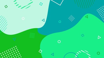 Naklejka premium Cute and pop background with colorful geometric shapes.