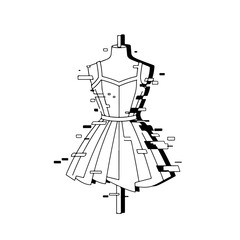 Obraz premium Distorted Fashion Mannequin with Glitch Effect and Dramatic Shadows