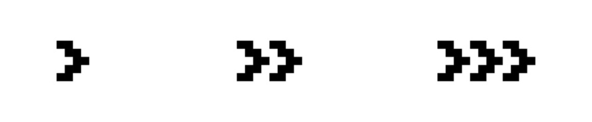 Obraz premium Pixel Arrow Icons Set – Vector Collection of Retro Arrow Symbols
