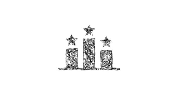 Sketch ranking icon animation - smooth progressive reveal