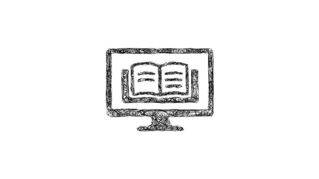 Sketch online learning icon animation - smooth progressive reveal
