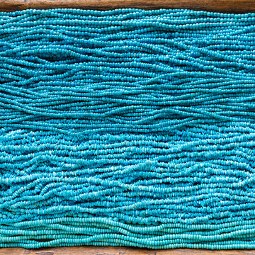 Turquoise Beaded Strands, Texture Background